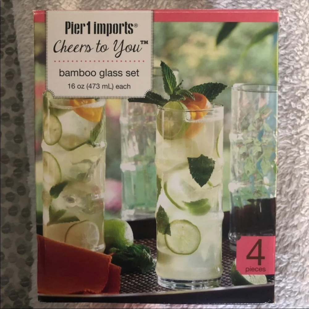 Pier 1 Bamboo Glass Set
